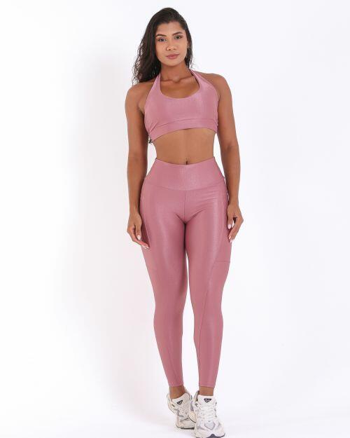 Conjunto Calça Básica Bolso Compressão + Top Jhully