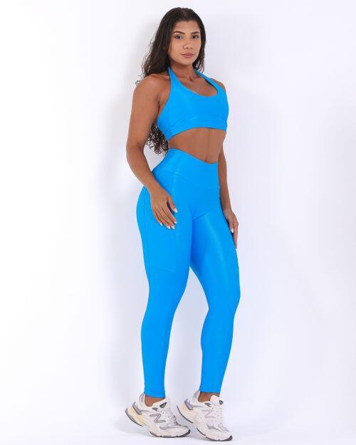 Conjunto Calça Básica Bolso Compressão + Top Jhully