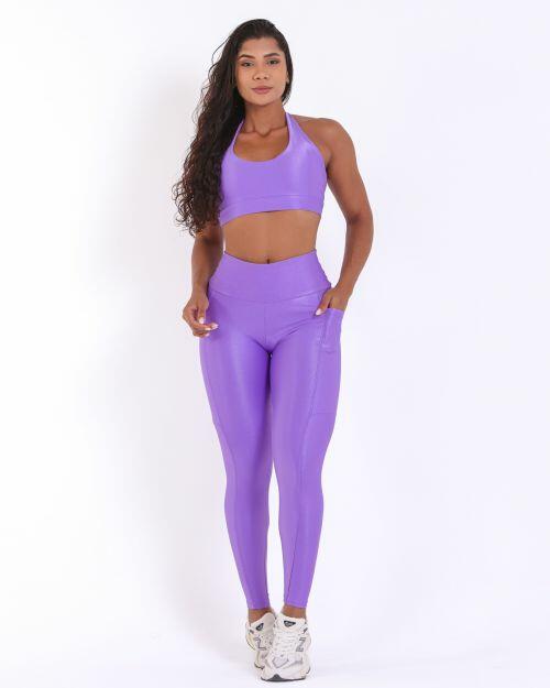 Conjunto Calça Básica Bolso Compressão + Top Jhully