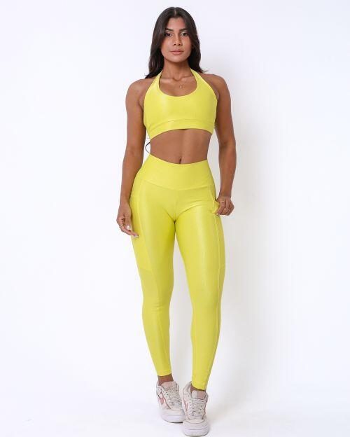 Conjunto Calça Básica Bolso Compressão + Top Jhully
