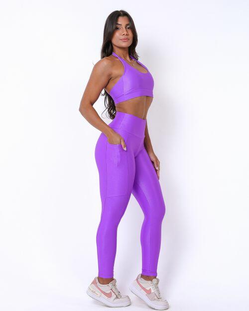 Conjunto Calça Básica Bolso Compressão + Top Jhully