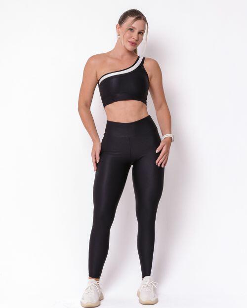 Conjunto Calça Legging Balance Compressão Bicolor + Top Paloma