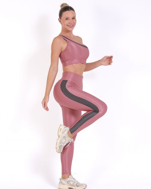 Conjunto Calça Legging Balance Compressão Bicolor + Top Paloma