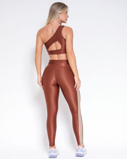 Conjunto Calça Legging Balance Compressão Bicolor + Top Paloma