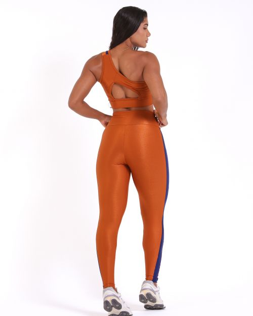 Conjunto Calça Legging Balance Compressão Bicolor + Top Paloma