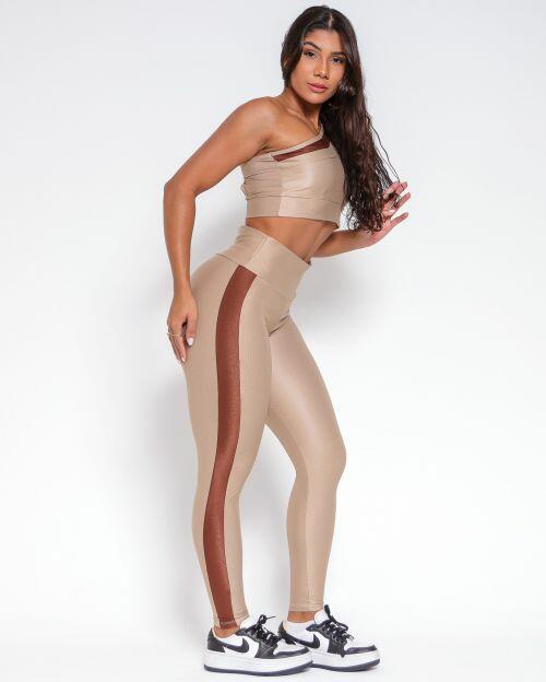 Conjunto Calça Legging Balance Compressão Bicolor + Top Paloma
