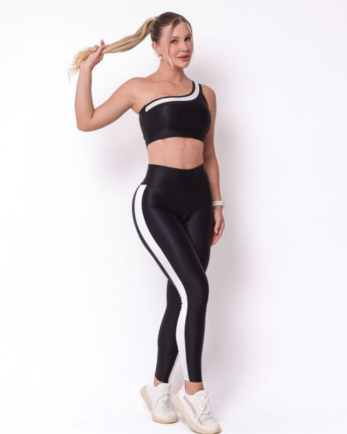 Conjunto Calça Legging Balance Compressão Bicolor + Top Paloma