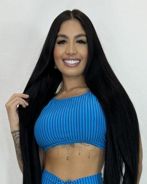 Top Paula Listrado Preto