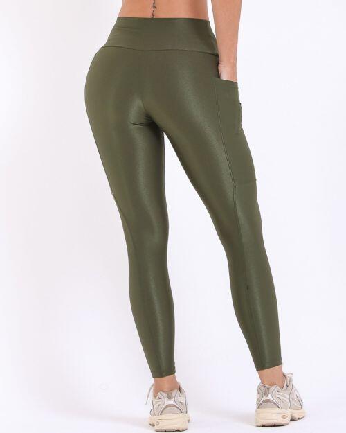 Cal�a Legging B�sica Bolso Compress�o
