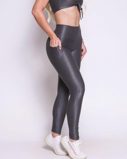 Cal�a Legging B�sica Bolso Compress�o