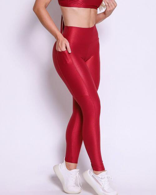 Cal�a Legging B�sica Bolso Compress�o