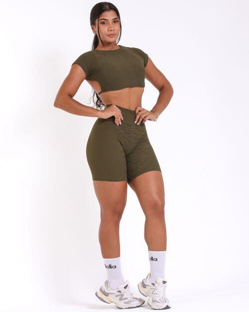 Conjunto Short Bermuda Jacquard Comfy + Top Cleo