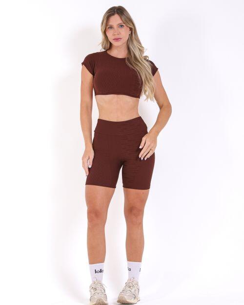 Conjunto Short Bermuda Jacquard Comfy + Top Cleo