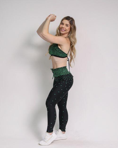 Conjunto Calça Legging Empina Degradê Estrelas + Top Paula