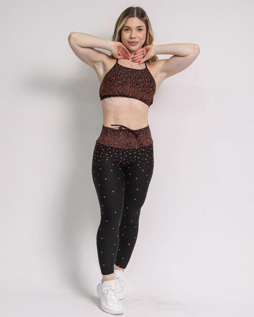 Conjunto Cal�a Legging Empina Degrad� Estrelas + Top Paula