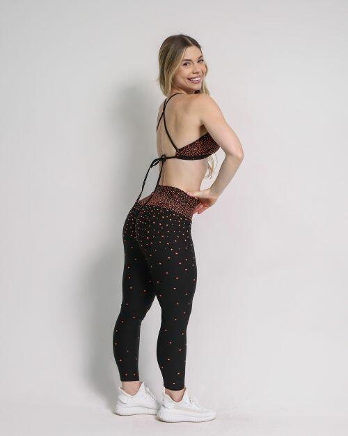 Conjunto Cal�a Legging Empina Degrad� Estrelas + Top Paula