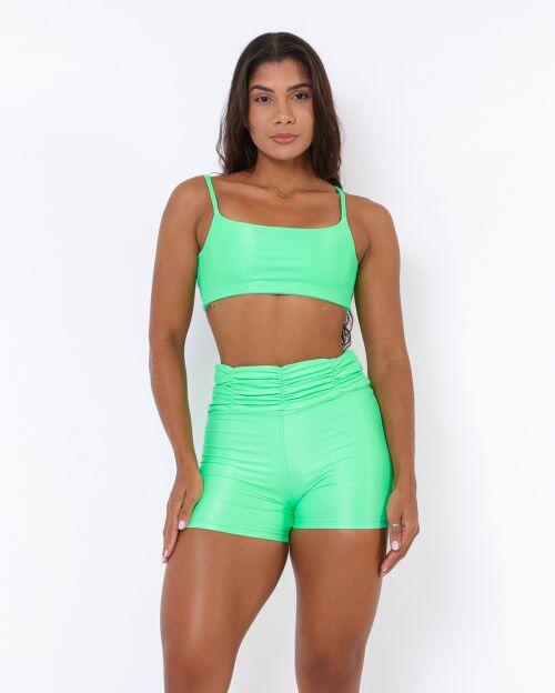 Conjunto Short Básico Cós Franzido Compressão + Top Ju
