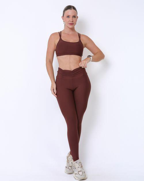 Conjunto Calça Básica Cós Franzido Light + Top Lu