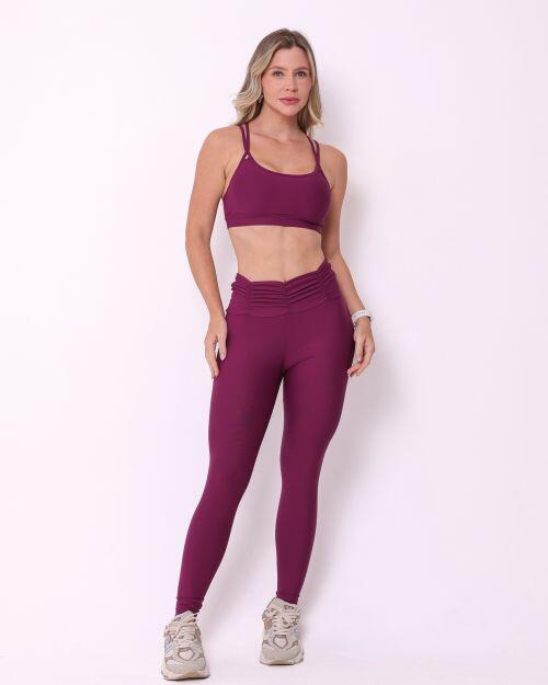 Conjunto Calça Básica Cós Franzido Light + Top Lu