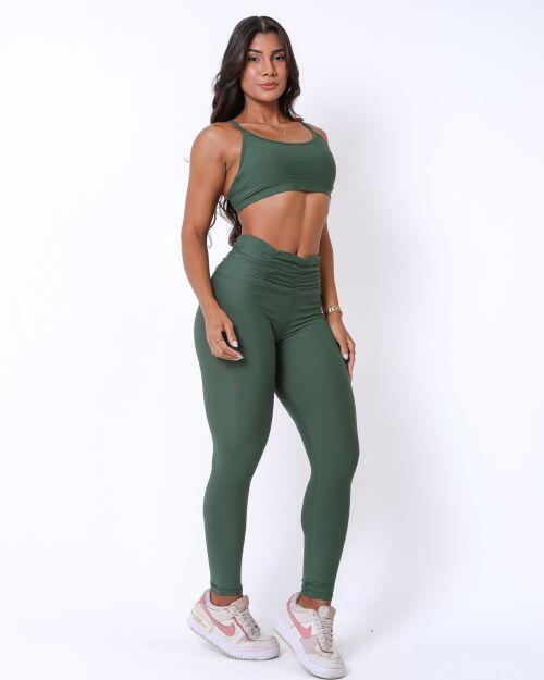Conjunto Calça Básica Cós Franzido Light + Top Lu