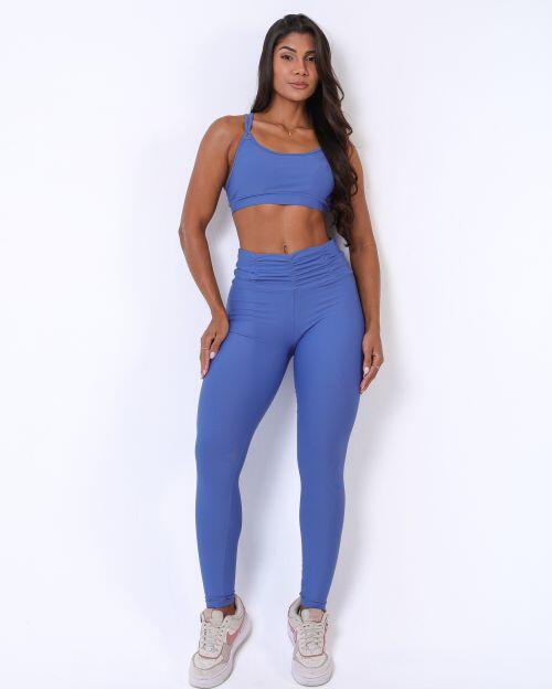 Conjunto Calça Básica Cós Franzido Light + Top Lu