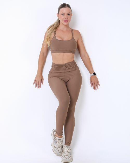Conjunto Calça Básica Cós Franzido Light + Top Lu
