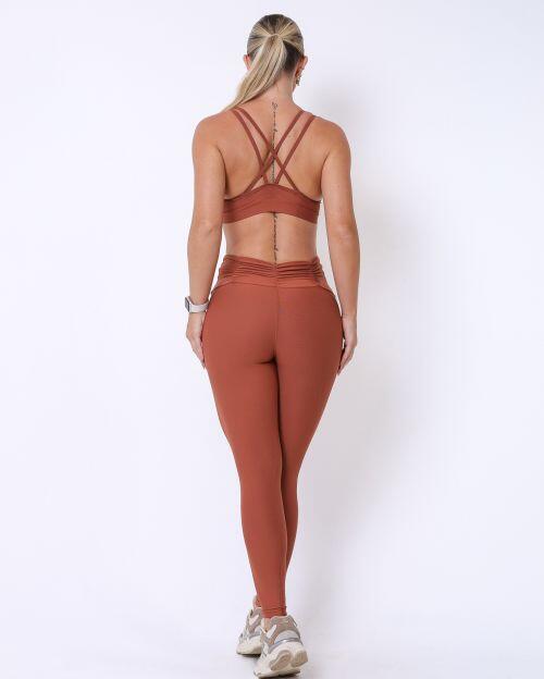 Conjunto Calça Básica Cós Franzido Light + Top Lu