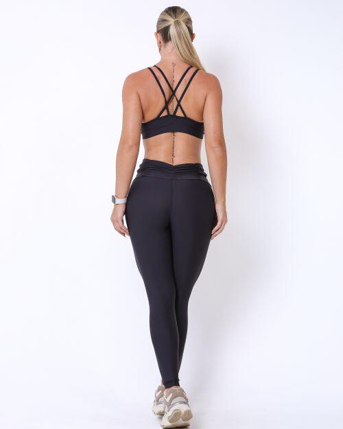 Conjunto Calça Básica Cós Franzido Light + Top Lu
