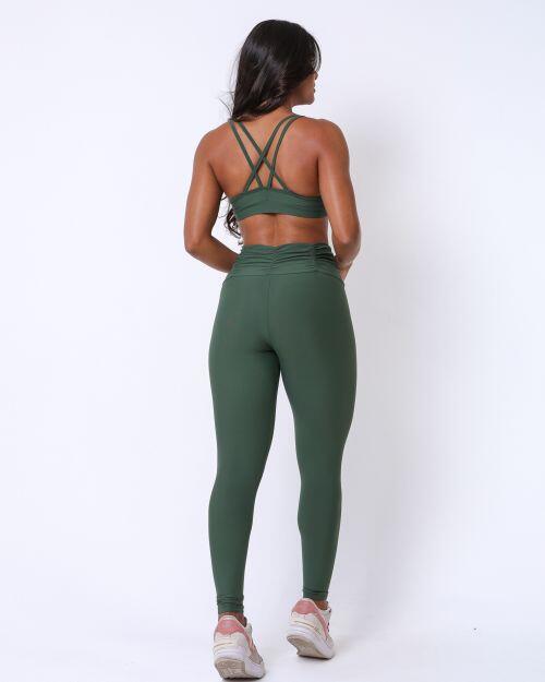 Conjunto Calça Básica Cós Franzido Light + Top Lu
