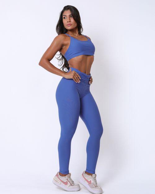 Conjunto Calça Básica Cós Franzido Light + Top Lu