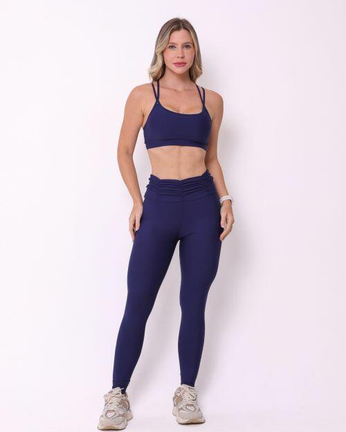 Conjunto Calça Básica Cós Franzido Light + Top Lu