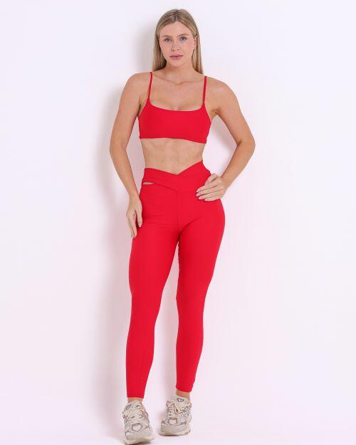 Conjunto Cal�a Legging B�sica C�s Cruzado Light + Top Ju
