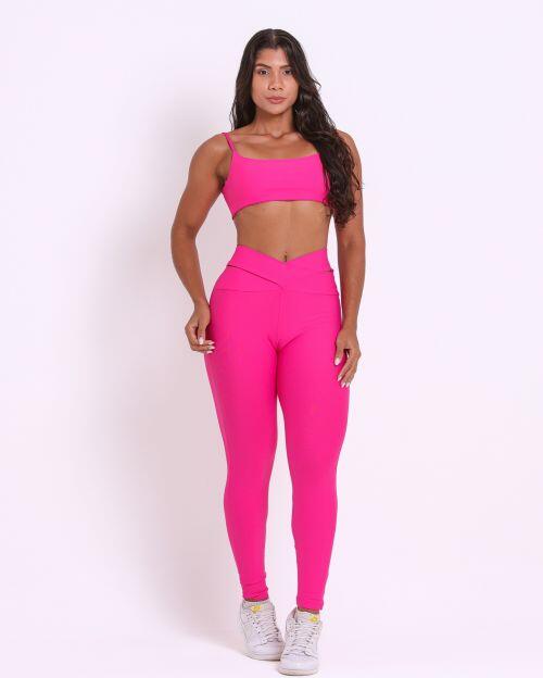 Conjunto Cal�a Legging B�sica C�s Cruzado Light + Top Ju