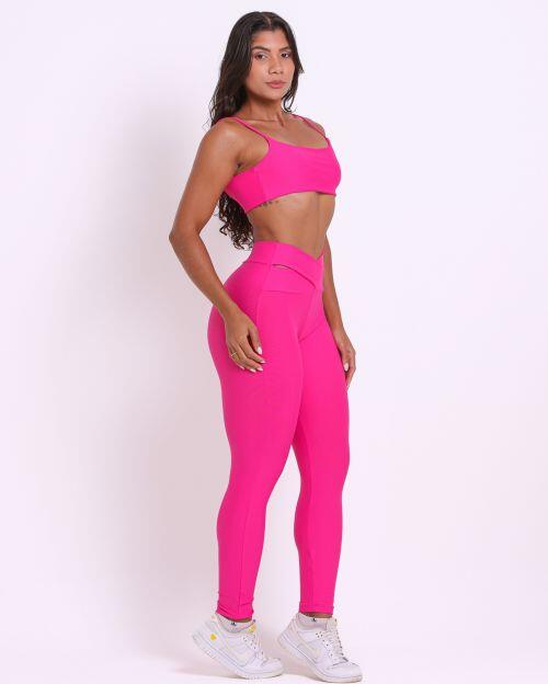 Conjunto Cal�a Legging B�sica C�s Cruzado Light + Top Ju
