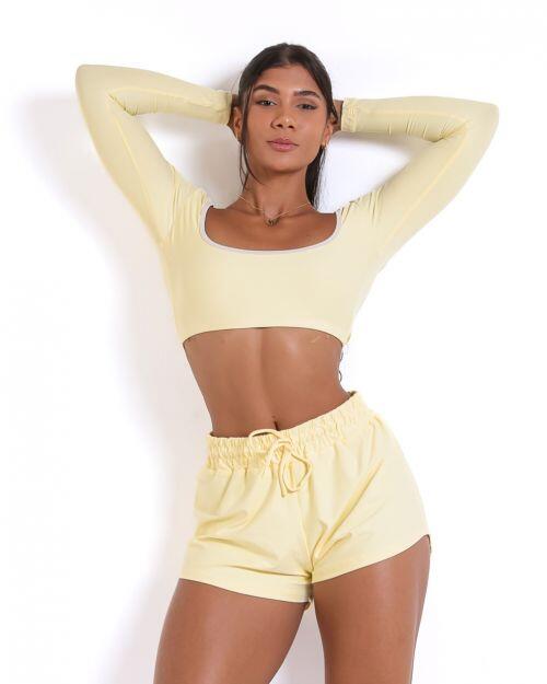 Conjunto Short Boxer Basic Light + Top Scandal Manga Longa