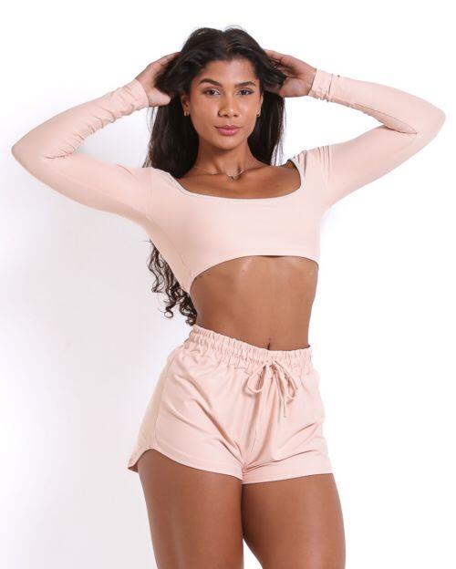 Conjunto Short Boxer Basic Light + Top Scandal Manga Longa