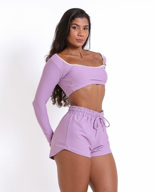 Conjunto Short Boxer Basic Light + Top Scandal Manga Longa
