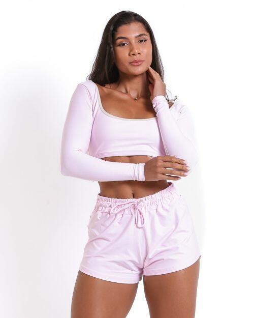 Conjunto Short Boxer Basic Light + Top Scandal Manga Longa