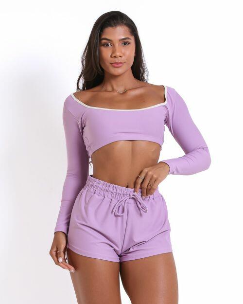 Conjunto Short Boxer Basic Light + Top Scandal Manga Longa