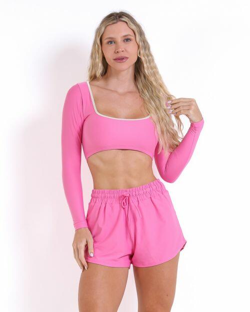 Conjunto Short Boxer Basic Light + Top Scandal Manga Longa