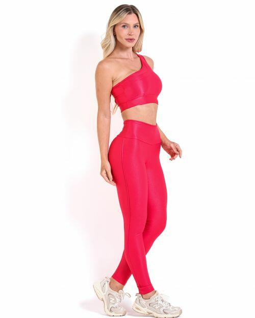 Conjunto Calça Legging Empina Vivo Cós Reto Compressão + Top Paloma