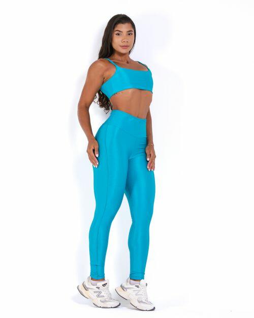 Conjunto Calça Legging Empina Vivo Cós Reto Compressão + Top Ju