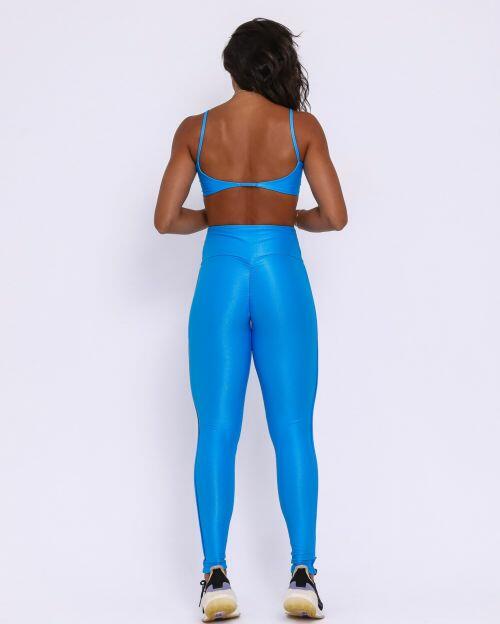 Conjunto Calça Legging Empina Vivo Cós Reto Compressão + Top Ju