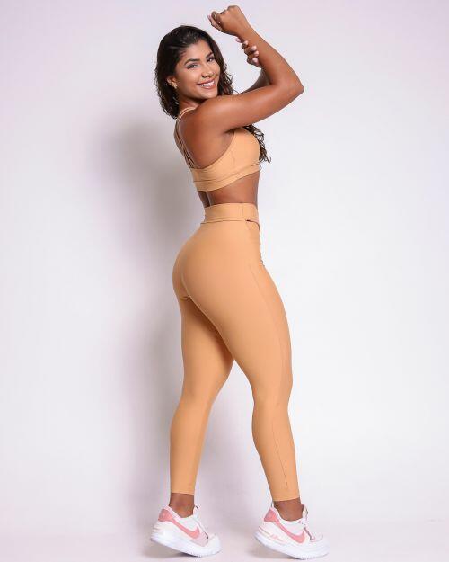 Conjunto Calça Legging Básica Cós Cruzado Light + Top Lu
