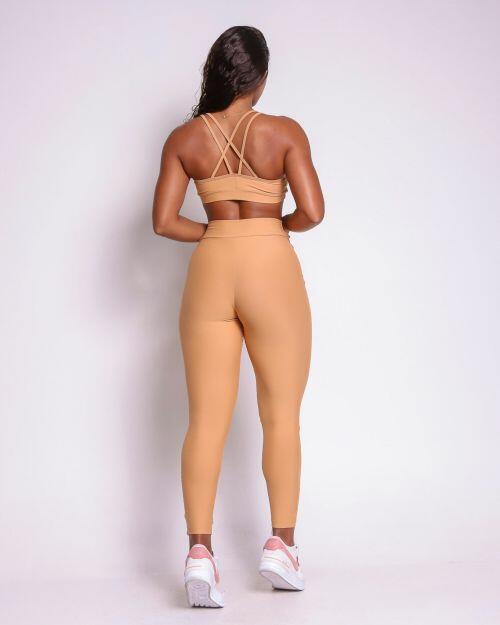 Conjunto Calça Legging Básica Cós Cruzado Light + Top Lu