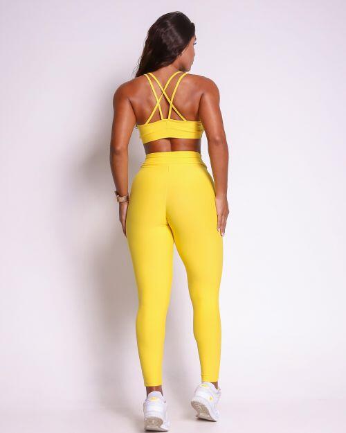 Conjunto Calça Legging Básica Cós Cruzado Light + Top Lu