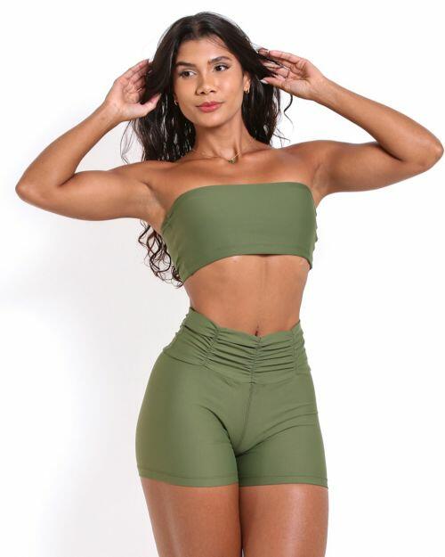 Conjunto Short B�sico C�s Franzido Light + Top Faixa
