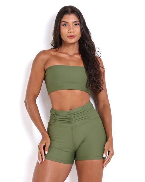 Conjunto Short B�sico C�s Franzido Light + Top Faixa