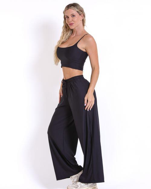 Conjunto Calça Pantalona Wide + Top Regatinha