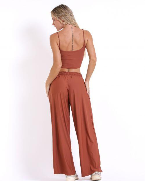 Conjunto Calça Pantalona Wide + Top Regatinha